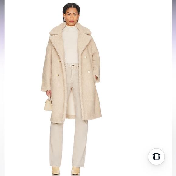 Line & Dot Jackets & Blazers - line and dot agnes cream oversized long teddy jacket trench coat Medium Large